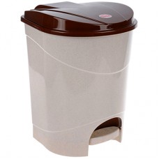 Ведро для мусора с педалью пластмассовое, внутр/ведро, (бежевый-мраморный), 25х26х33 см, 11 л