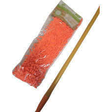 Швабра с цветной телескопической ручкой Стандарт, насадка макароны, 129х40 см
