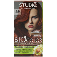 Крем-краска для волос Studio (Студио) Professional BIOcolor, тон 7.43 - Огненно-рыжий
