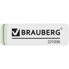 Резинка (ластик) стирательная Brauberg (Брауберг) Partner, прямоугольная, скошенные края, цвет белый, 57х18х8 мм