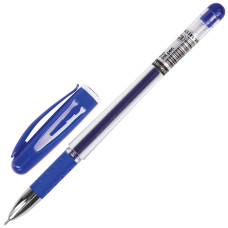 Ручка гелевая с грипом Brauberg (Брауберг) Geller, синяя, игольчатый узел 0,5 мм, линия письма 0,35 мм