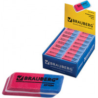 Резинка (ластик) стирательная Brauberg (Брауберг) Assistant 80, цвет красно-синий, прямоугольная, скошенные края, 41х14х8 мм