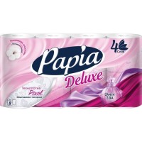 Туалетная бумага Papia Deluxe (Папия Делюкс) Арома Дольче Вита, 4-слойная, 8 рулонов Туалетная бумага Papia Deluxe (Папия Делюкс) Арома Дольче Вита, 4-слойная, 8 рулонов