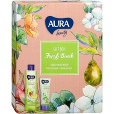 Подарочный набор Aura Beauty Fresh Bomb: гель для душа Авокадо и розмарин + крем для рук увлажняющий Алоэ и глицерин