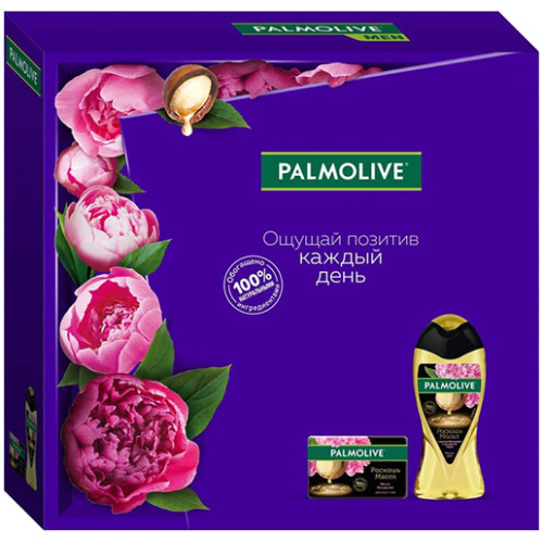 Подарочный набор Palmolive (Палмолив) Натурэль «Роскошь масел и масло Макадамии»: гель для душа 250 мл + туалетное мыло 90 г