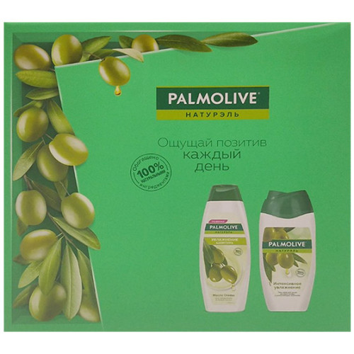 Подарочный набор Palmolive (Палмолив) Натурэль «Интенсивное увлажнение с маслом оливы»: гель-крем для душа + шампунь для волос