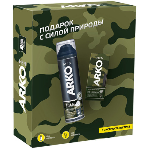 Подарочный набор Arko (Арко) Anti-Irritation: пена бритья Anti-Irritation + крем после бритья Anti-Irritation