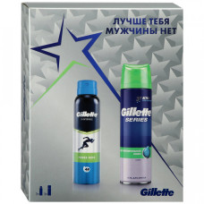Подарочный набор Gillette (Жиллет) Дезодорант Power Rush спрей 150 мл + Гель для бритья Sens с алоэ 200 мл