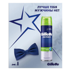Подарочный набор Gillette (Жиллет) Series: гель для бритья Sensitive с алоэ 200 мл и бабочка