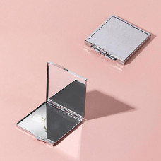 Зеркало складное, металлический квадрат, без увеличения, цвет серебряный, 6х6 см