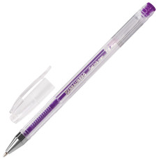 Ручка гелевая Brauberg (Брауберг) Jet, фиолетовая, прозрачный корпус, узел 0,5 мм, линия письма 0,35 мм