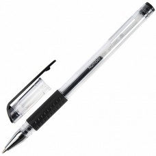 Ручка гелевая с грипом Brauberg (Брауберг) Number one, чёрная, узел 0,5 мм, линия письма 0,35 мм