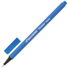 Ручка капиллярная (линер) Brauberg (Брауберг) Aero, цвет голубой, трехгранная, металлический наконечник 0,5 мм, линия письма 0,4 мм
