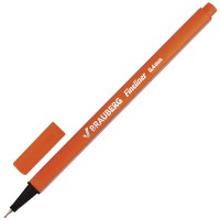 Ручка капиллярная (линер) Brauberg (Брауберг) Aero, цвет оранжевый, трехгранная, металлический наконечник 0,5 мм, линия письма 0,4 мм