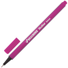 Ручка капиллярная (линер) Brauberg (Брауберг) Aero, розовая, трехгранная, металлический наконечник 0,5 мм, линия письма 0,4 мм
