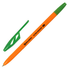 Ручка шариковая Brauberg (Брауберг) Ultra Orange, цвет зеленый, пишущий узел 0,7 мм, линия письма 0,35 мм