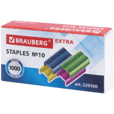 Скобы для степлера Brauberg (Брауберг) Extra №10, цветные, в упаковке 1000 шт