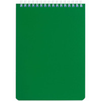 Блокнот Brauberg (Брауберг) А5, цвет зелёный, гребень, перфорация на отрыв, лакированный, 60 листов, 146х205 мм