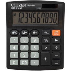 Калькулятор настольный Citizen SDC-810BN, компактный, 10 разрядов, двойное питание, 124x102 мм