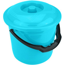 Ведро пластиковое с крышкой, цвет синий, д30 см, h36 см, 20 л
