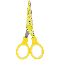 Ножницы закругленные с цветной печатью Brauberg (Брауберг) Kid Series Смайлики, цвет желто-белый, 130 мм
