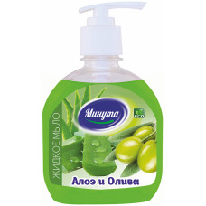 Жидкое мыло Минута Алоэ и олива, с дозатором, 500 мл