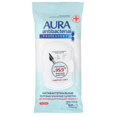 Влажные салфетки антибактериальные Aura (Аура) Pro Expert для поверхностей, 24 шт