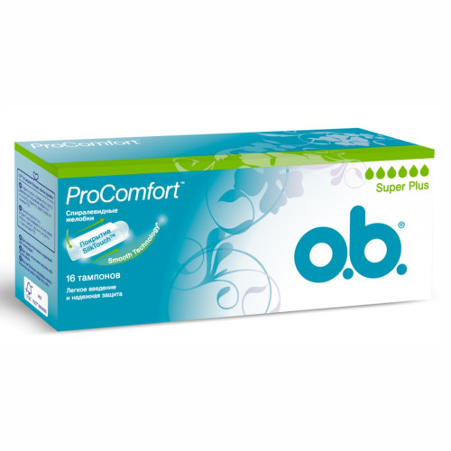 Тампоны O.b. (Оби) ProComfort Super Plus, 6 капель, 16 шт