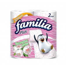 Туалетная бумага Familia (Фамилия) Plus Весенний цвет, 2-х слойная, 4 рулона