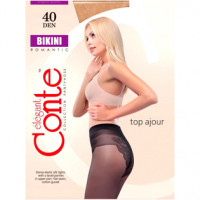 Колготки Conte Bikini (Конте Бикини), Nero (черный), 40 den, 4 размер