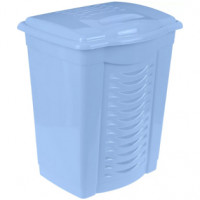 Корзина для белья пластмассовая, голубая, 50 л, 44х36х56 см