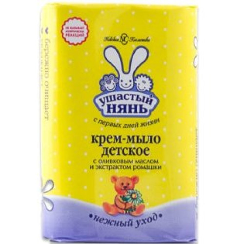 Крем-мыло детское «Ушастый нянь» с оливковым маслом и экстрактом ромашки 90 г