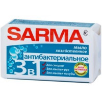 Хозяйственное мыло Sarma (Сарма) с антибактериальным эффектом, 140 г