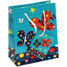 Пакет подарочный бумажный Antella (Антелла) Бабочки, 11,1х6,2х13,7 см
