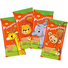 Детские влажные салфетки Pamperino Kids с экстрактом ромашки и витамином Е, mix, 15 шт