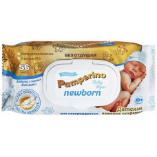 Детские влажные салфетки Pamperino Newborn, без отдушки, 56 шт