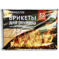Брикет из прессованной древесины для розжига Pikmeister, в упаковке 32 шт