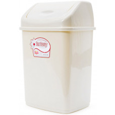 Ведро для мусора с плавающей крышкой пластмассовое Фантазия, цвет молочный, 29х23х44 см, 18 л