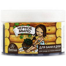 Мыло для бани и душа, для ухода за телом и волосами натуральное таежное Floresan (Флоресан) Черное, 450 г