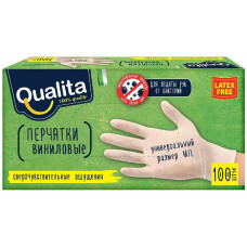 Перчатки виниловые Qualita, размер L, 50 пар
