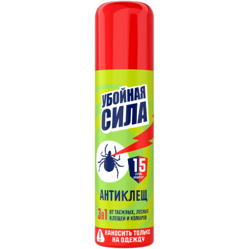 Средство от клещей и комаров Убойная сила Антиклещ 3в1, 150 мл Средство от клещей и комаров Убойная сила Антиклещ 3в1, 150 мл