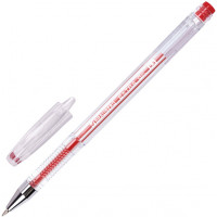Ручка гелевая Brauberg (Брауберг) Extra, цвет красный, корпус прозрачный, игольчатый узел 0,5 мм, линия письма 0,35 мм