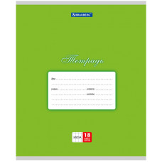 Тетрадь Brauberg (Брауберг) Классика, клетка, цвет зелёный, обложка картон, 18 листов
