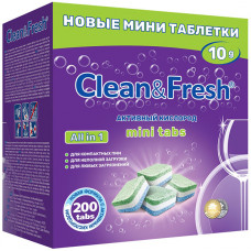 Таблетки для посудомоечных машин Clean&Fresh, мини, 200 шт
