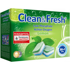 Таблетки для очистки посудомоечных машин Clean&Fresh, 30 шт