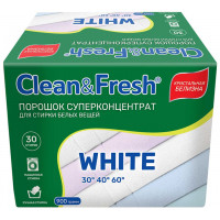 Порошок для стирки белого белья Clean&Fresh, суперконентрат, 900 г