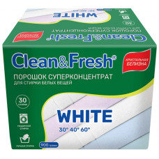 Порошок для стирки белого белья Clean&Fresh, суперконентрат, 900 г