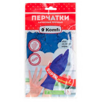Перчатки хозяйственные латексные прочные Komfi (Комфи), размер L