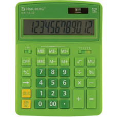 Калькулятор настольный Brauberg (Брауберг) EXTRA, двойное питание, зеленый, 12 разрядов, 206x155 мм