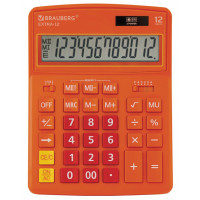 Калькулятор настольный Brauberg (Брауберг) EXTRA, двойное питание, оранжевый, 12 разрядов, 206x155 мм